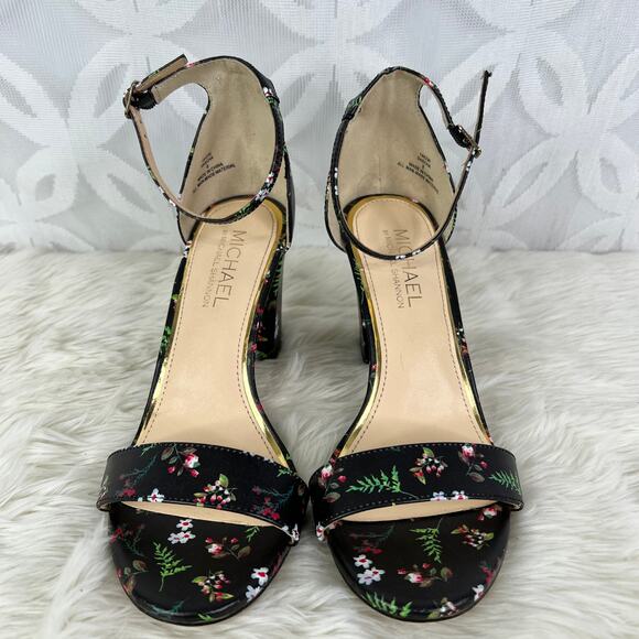 Michael Shannon Sascha Floral Rockabilly Ankle Strap High Heel Sandal Sz 8 - Picture 3 of 9
